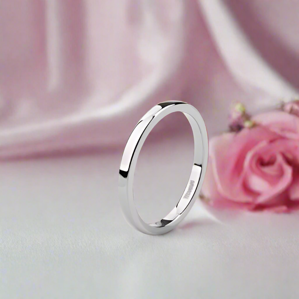 Simple 2mm Women's Wedding Band-Black Diamonds New York