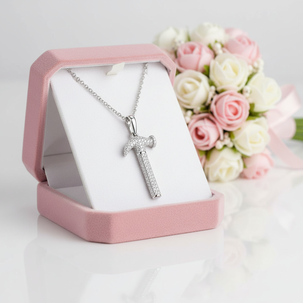 Diamond Option Hammer Pendant Necklace-Black Diamonds New York