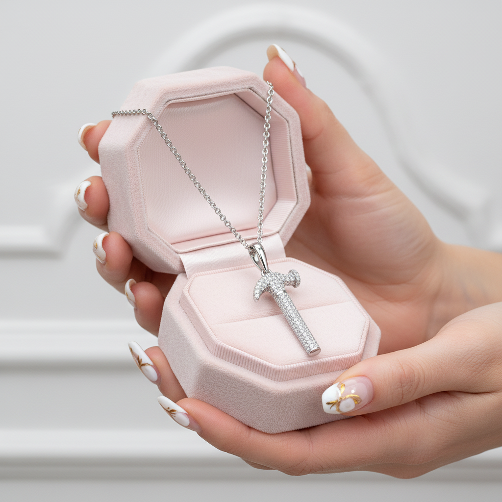 Diamond Hammer Pendant Necklace-Black Diamonds New York