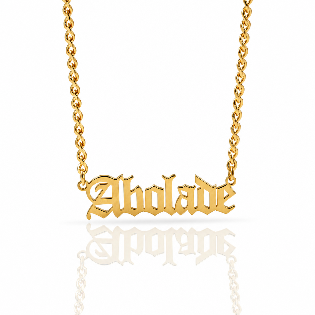 Horsewhip Chain Custom Name Necklace-Black Diamonds New York