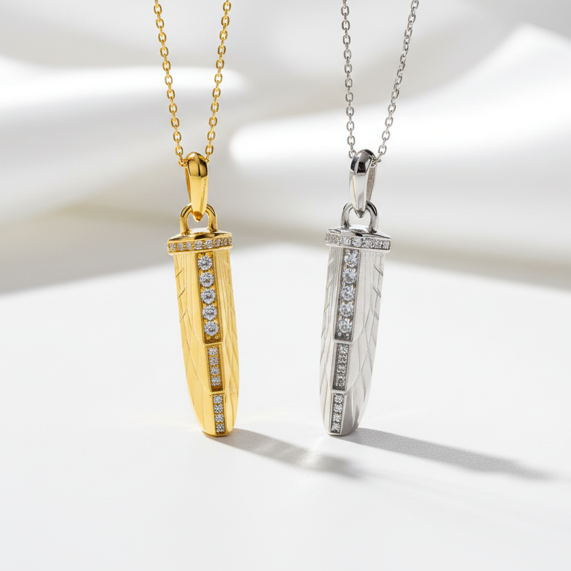 Empire Amulet With Pave Diamond Necklace-Black Diamonds New York