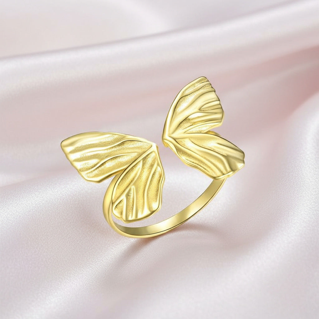Adjustable Vintage Butterfly Ring-Black Diamonds New York