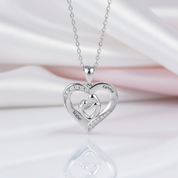 Custom Mother Baby Pendant Necklace-Black Diamonds New York