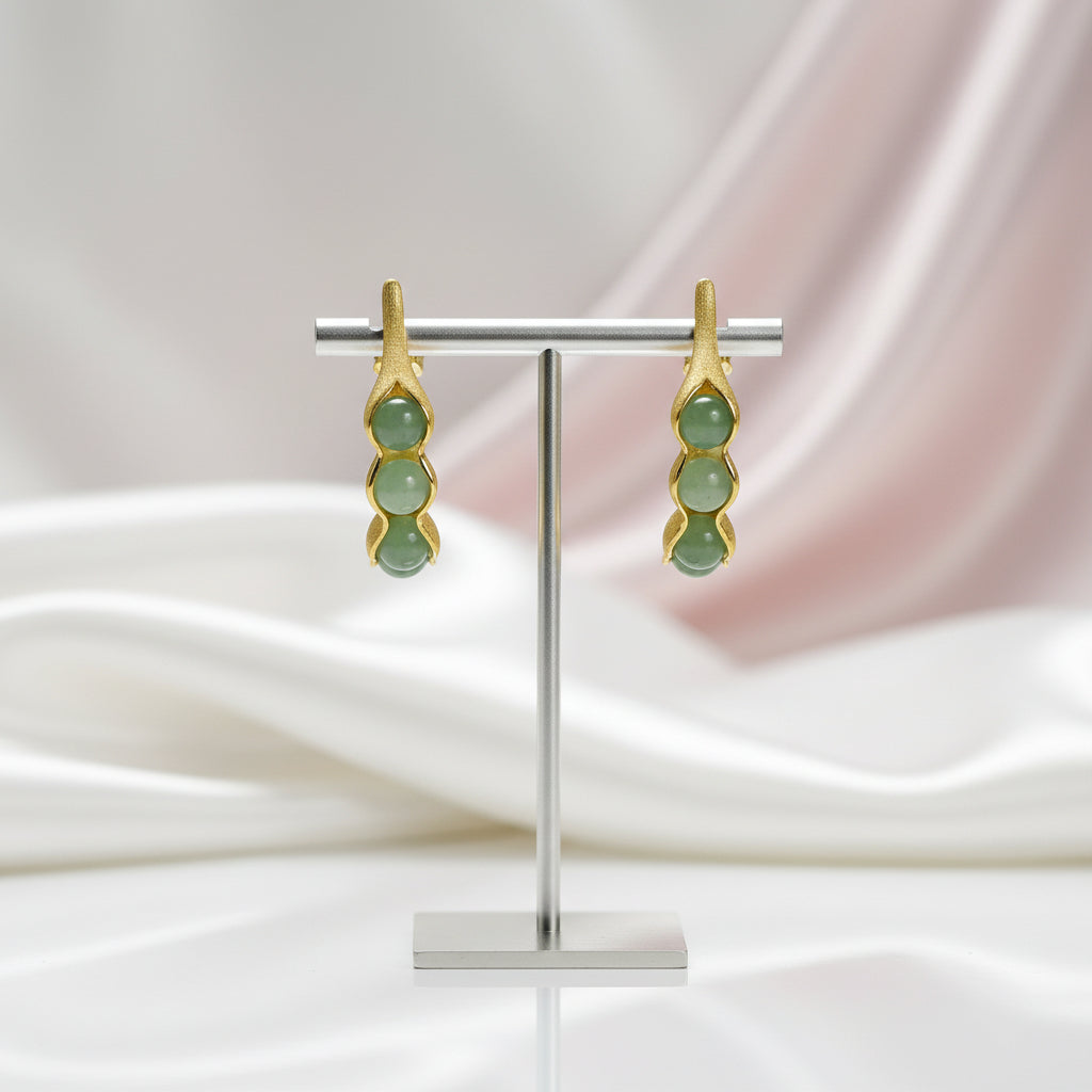 Pea Pods Drop Earrings-Black Diamonds New York