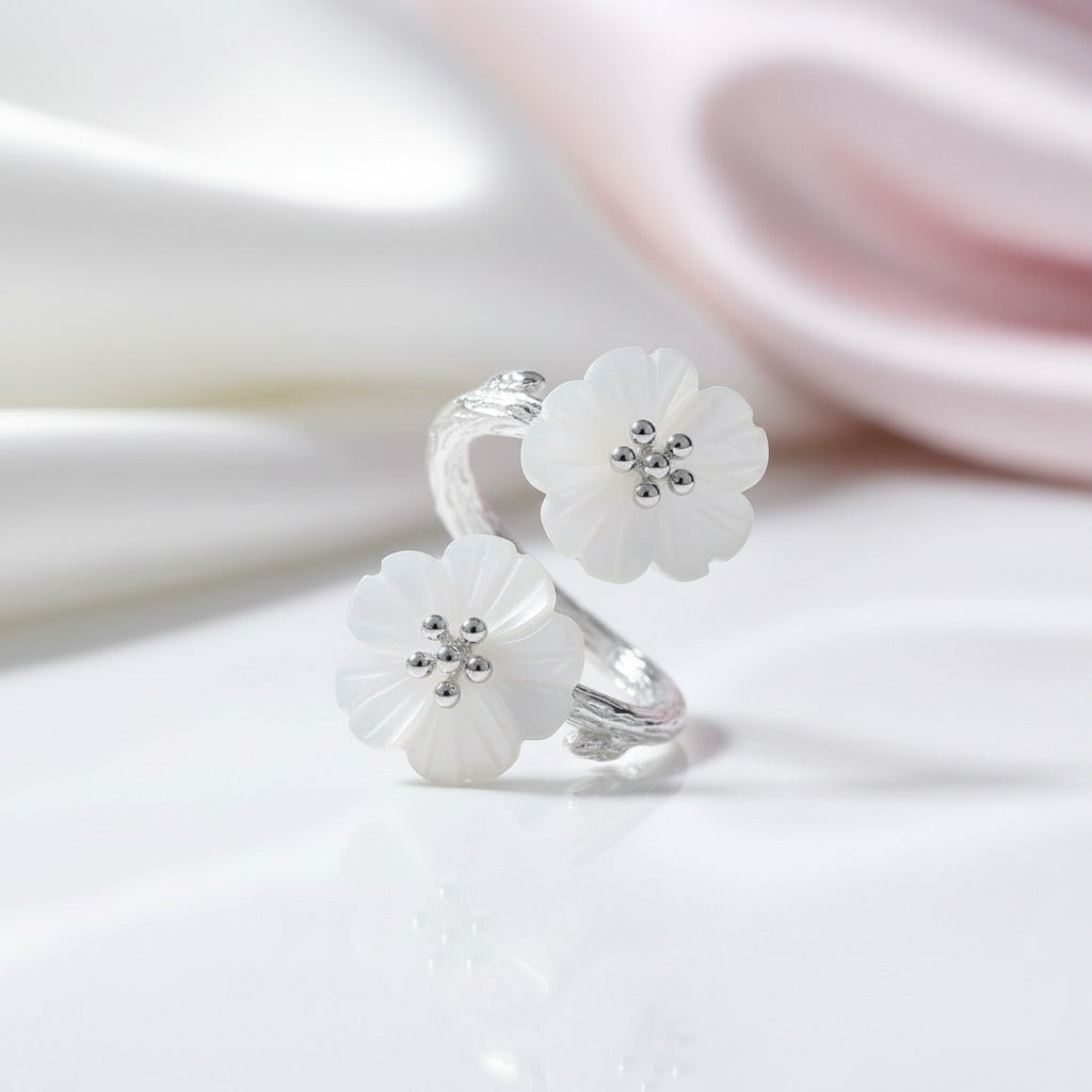 Flower in the Rain Vintage Ring-Black Diamonds New York