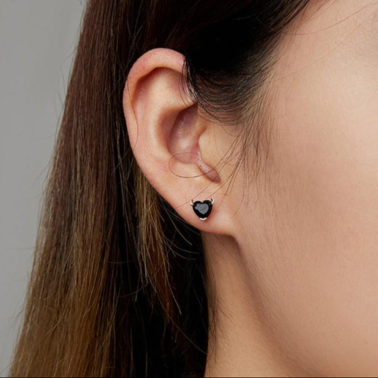 Cool Black Devil Heart Diamond Jewelry Set-Black Diamonds New York