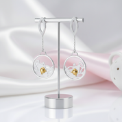 Ladybird Beetle Dangle Earrings-Black Diamonds New York
