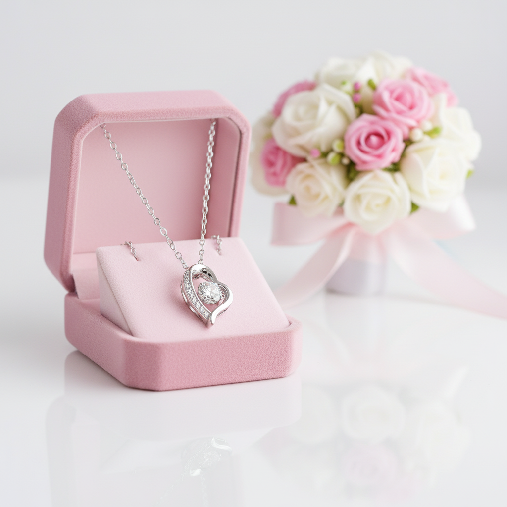 5.0mm D Color 0.5 Ct Diamond Option Heart Necklace-Black Diamonds New York