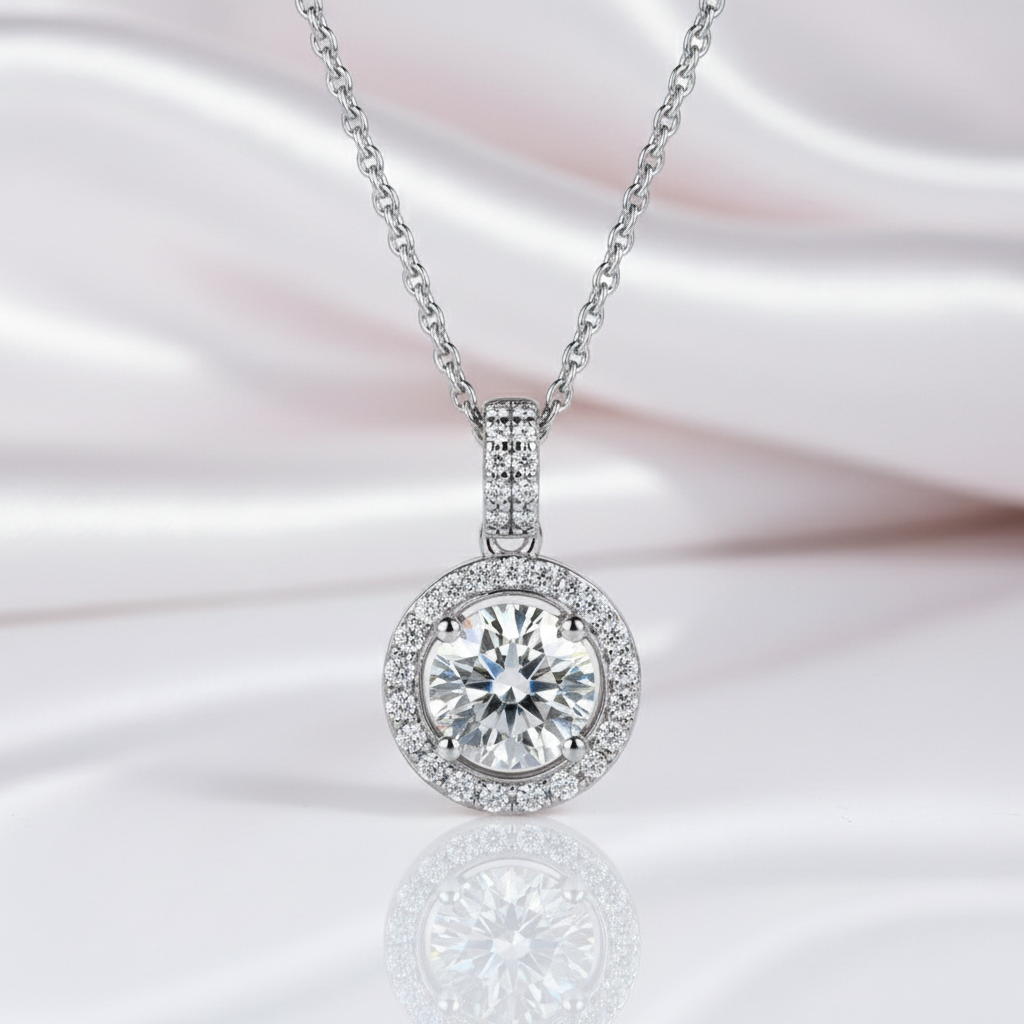 1.0 Ct Round Diamond Twinkle Pendant Necklace-Black Diamonds New York