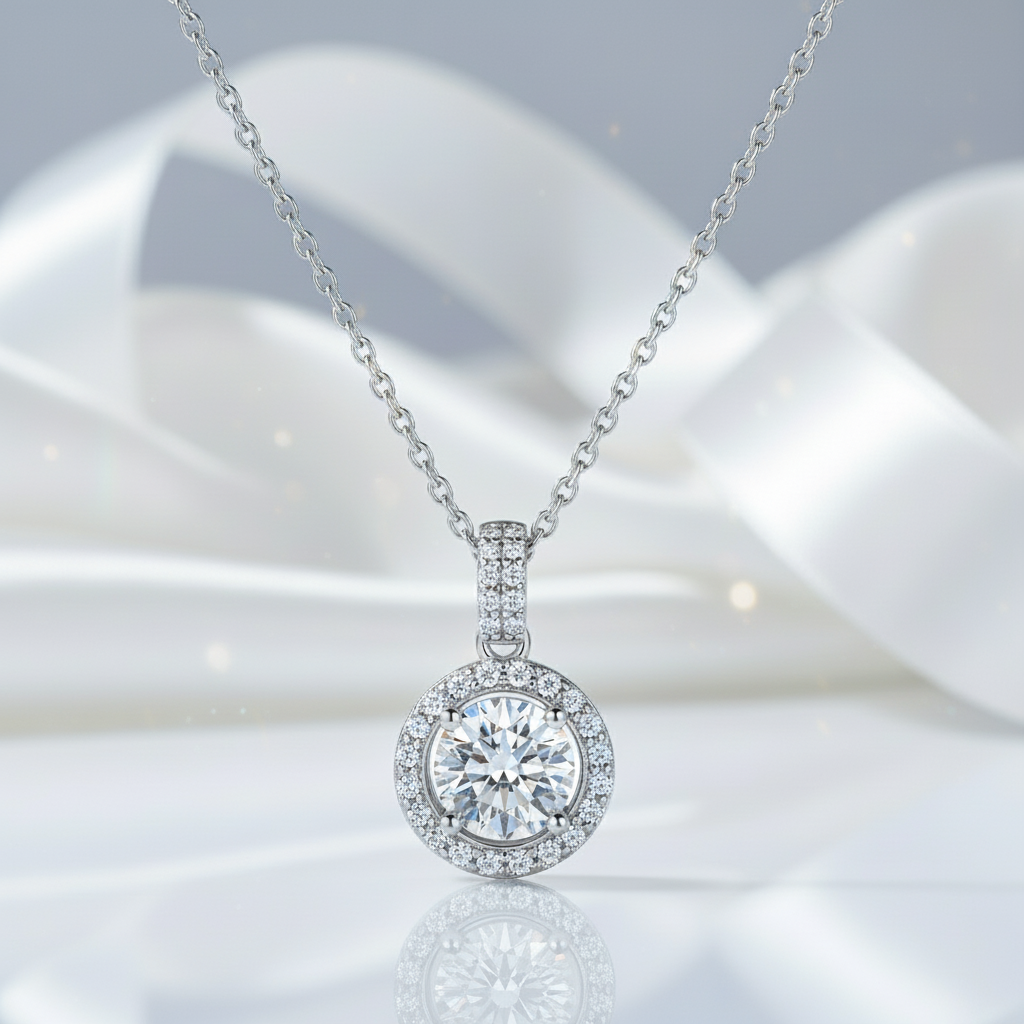 1.0 Ct Round Diamond Twinkle Pendant Necklace-Black Diamonds New York