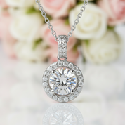 1.0 Ct Round Diamond Twinkle Pendant Necklace-Black Diamonds New York