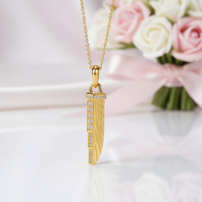 Empire Amulet With Pave Diamond Necklace-Black Diamonds New York