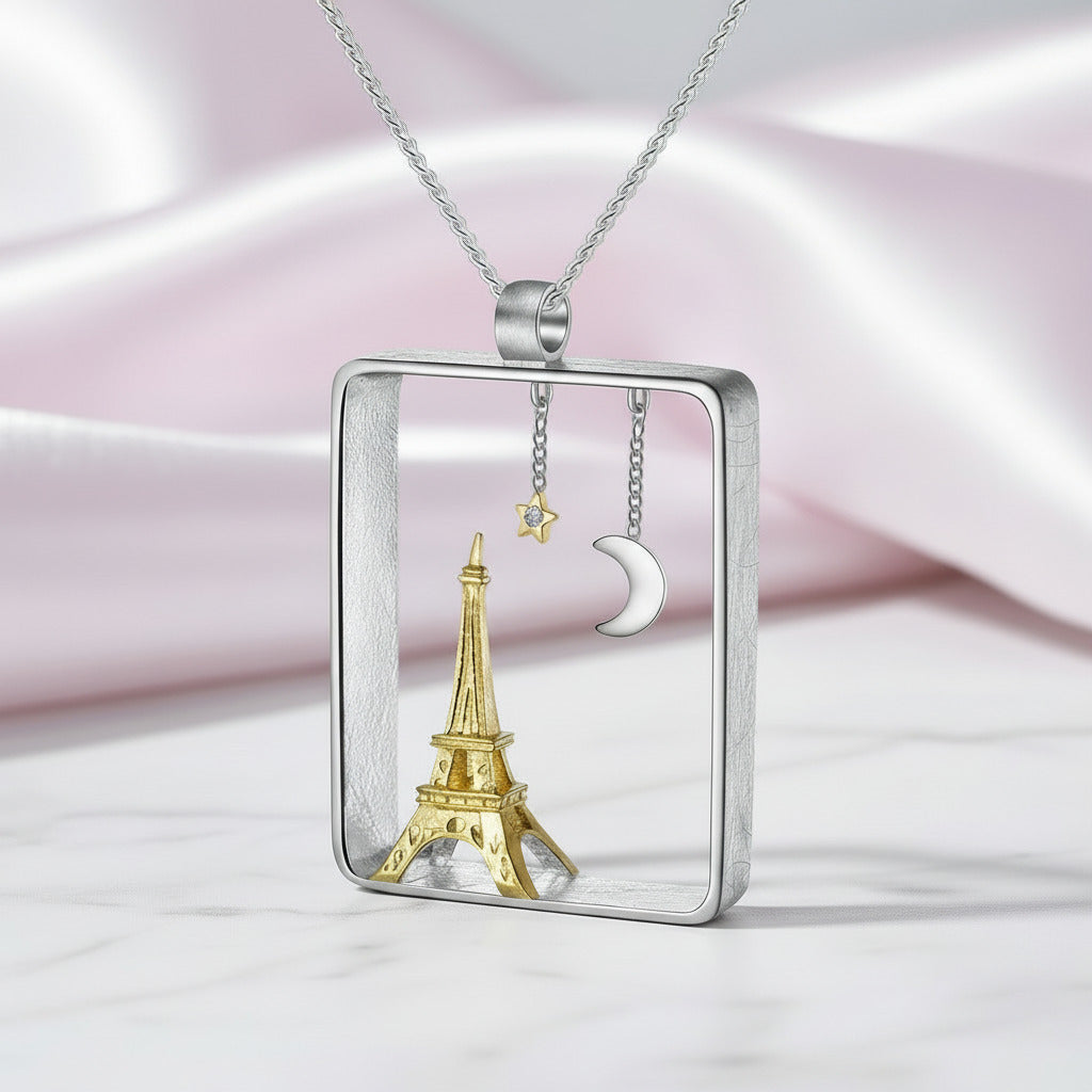 Eiffel Tower Pendant-Black Diamonds New York