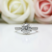 1.0 Ct Round Cut Diamond Snowflake Engagement Ring-Black Diamonds New York