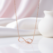Custom One-Four Name Infinity Necklace-Black Diamonds New York