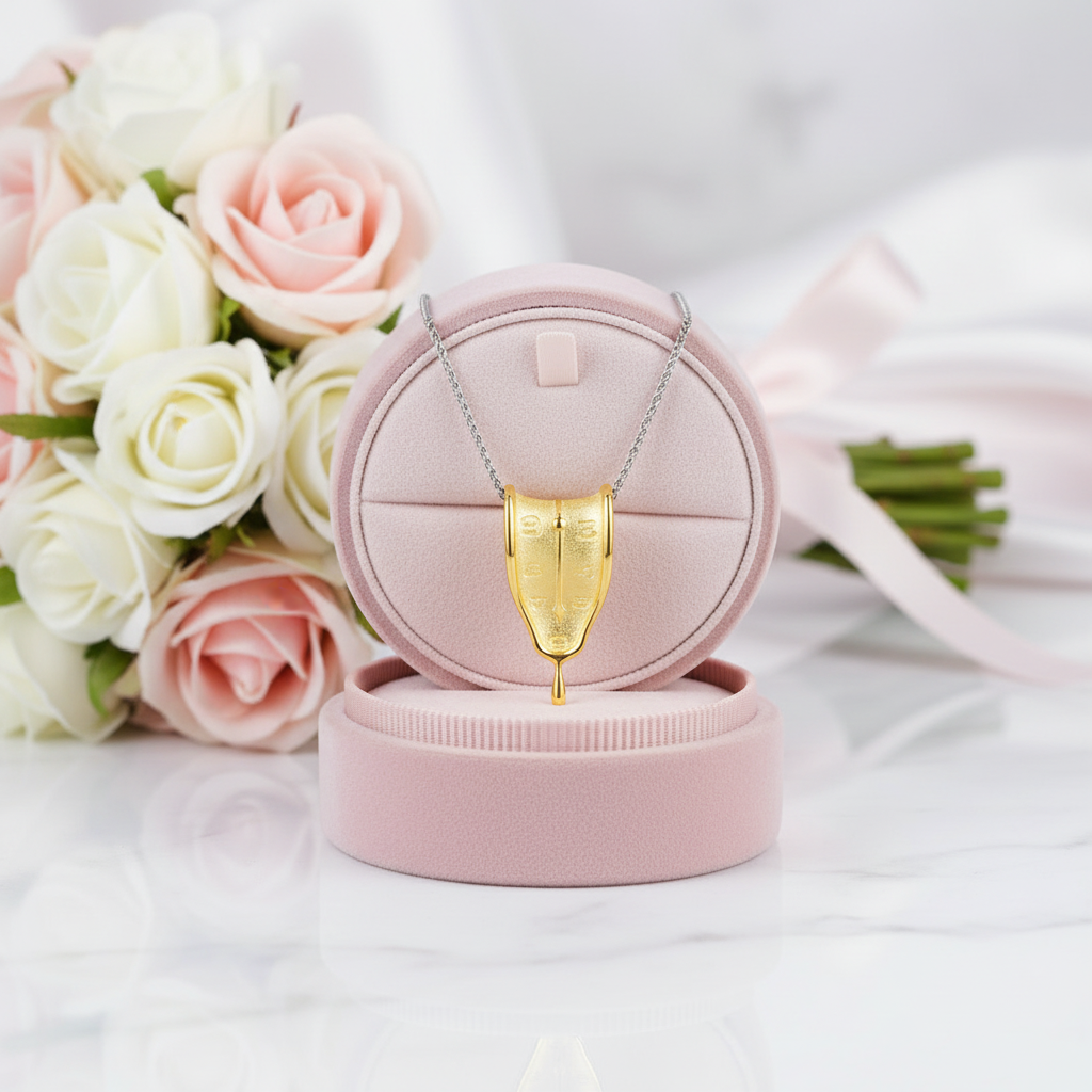 Clock Shape Love Forever Necklace-Black Diamonds New York