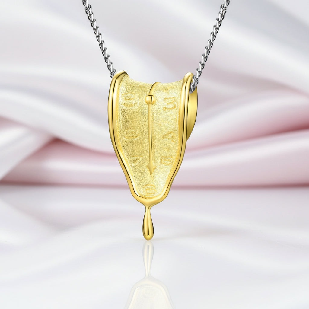 Clock Shape Love Forever Necklace-Black Diamonds New York
