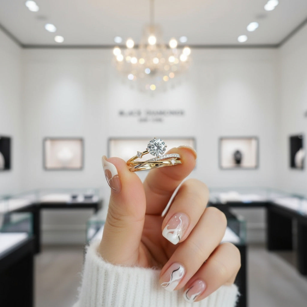 1.0 Ct Diamond Wedding Ring-Black Diamonds New York