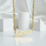Crown Custom Name Necklace with Cuban Chain-Black Diamonds New York