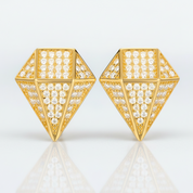 Diamond Option Rhombus Hip-Hop Earrings-Black Diamonds New York