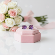Rose Flower Stud Earrings-Black Diamonds New York