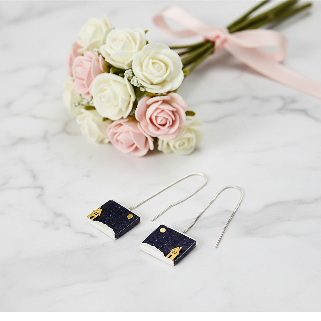 Hometown under the Stars Drop Earrings-Black Diamonds New York