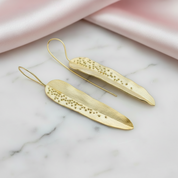 Dewdrops on Willow Leaves Dangle Earrings-Black Diamonds New York