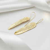 Dewdrops on Willow Leaves Dangle Earrings-Black Diamonds New York