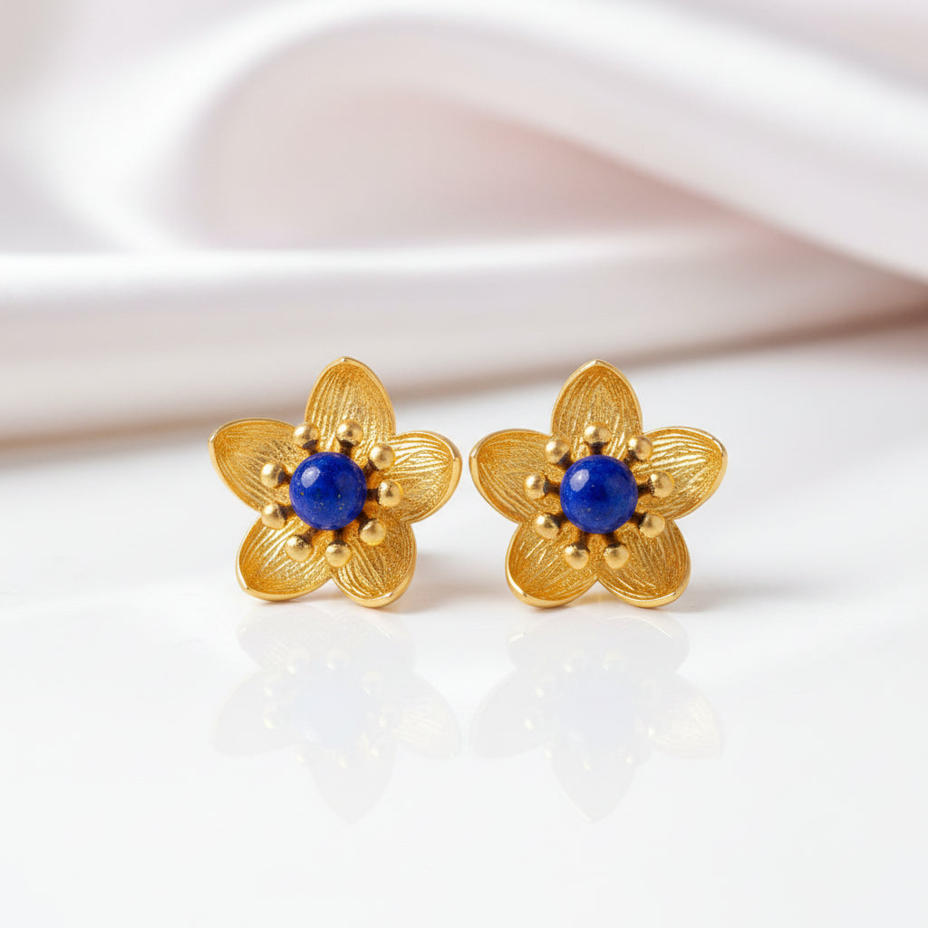 Fresh Flower Stud Earrings-Black Diamonds New York