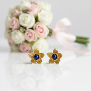 Fresh Flower Stud Earrings-Black Diamonds New York