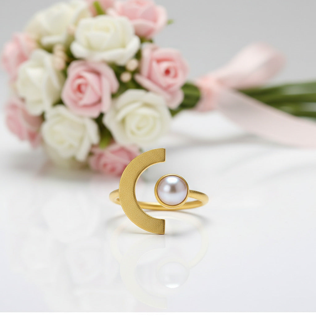 Minimalism Moonlight Adjustable Moonstone Ring-Black Diamonds New York