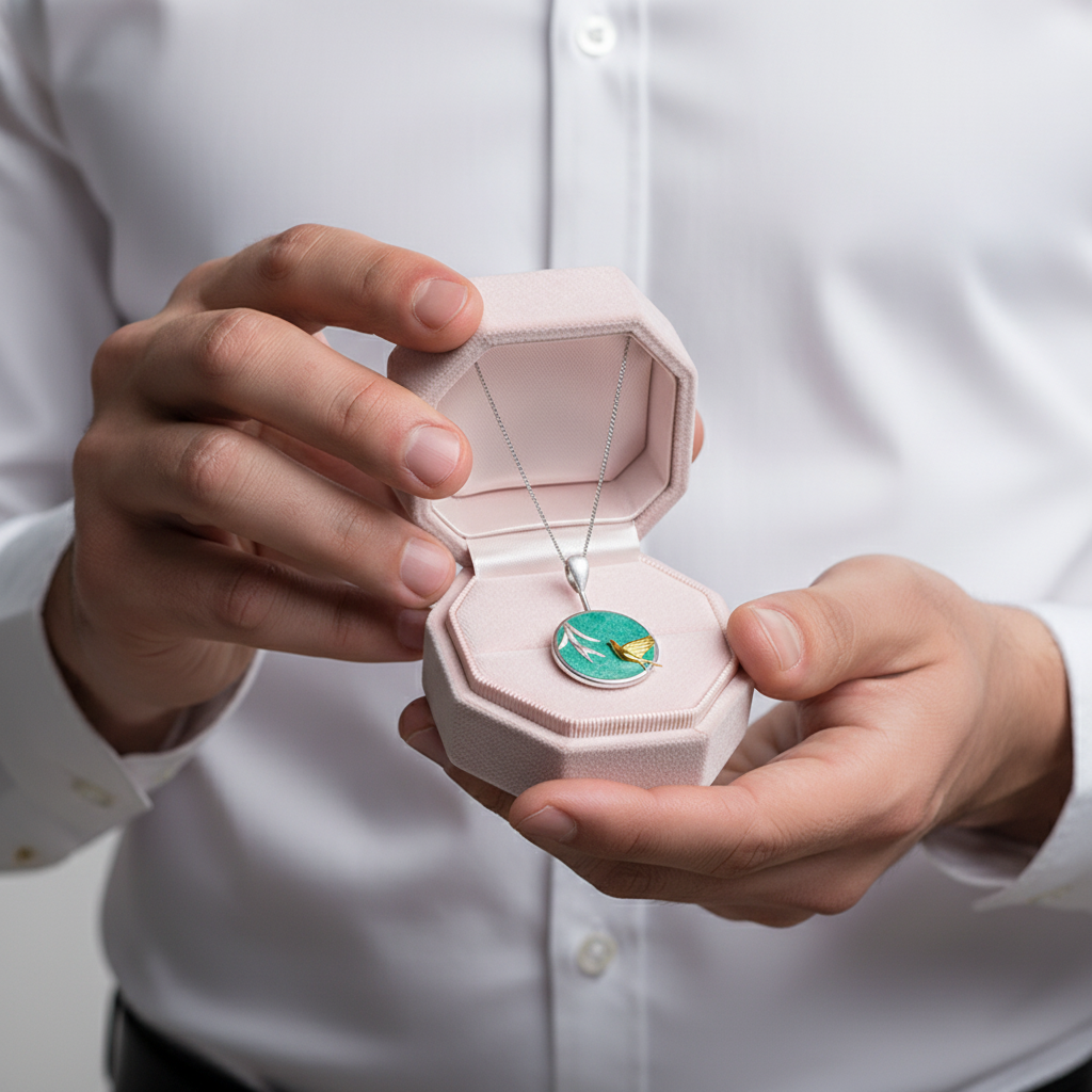 Swallow & Willow in Spring Wind Necklace-Black Diamonds New York