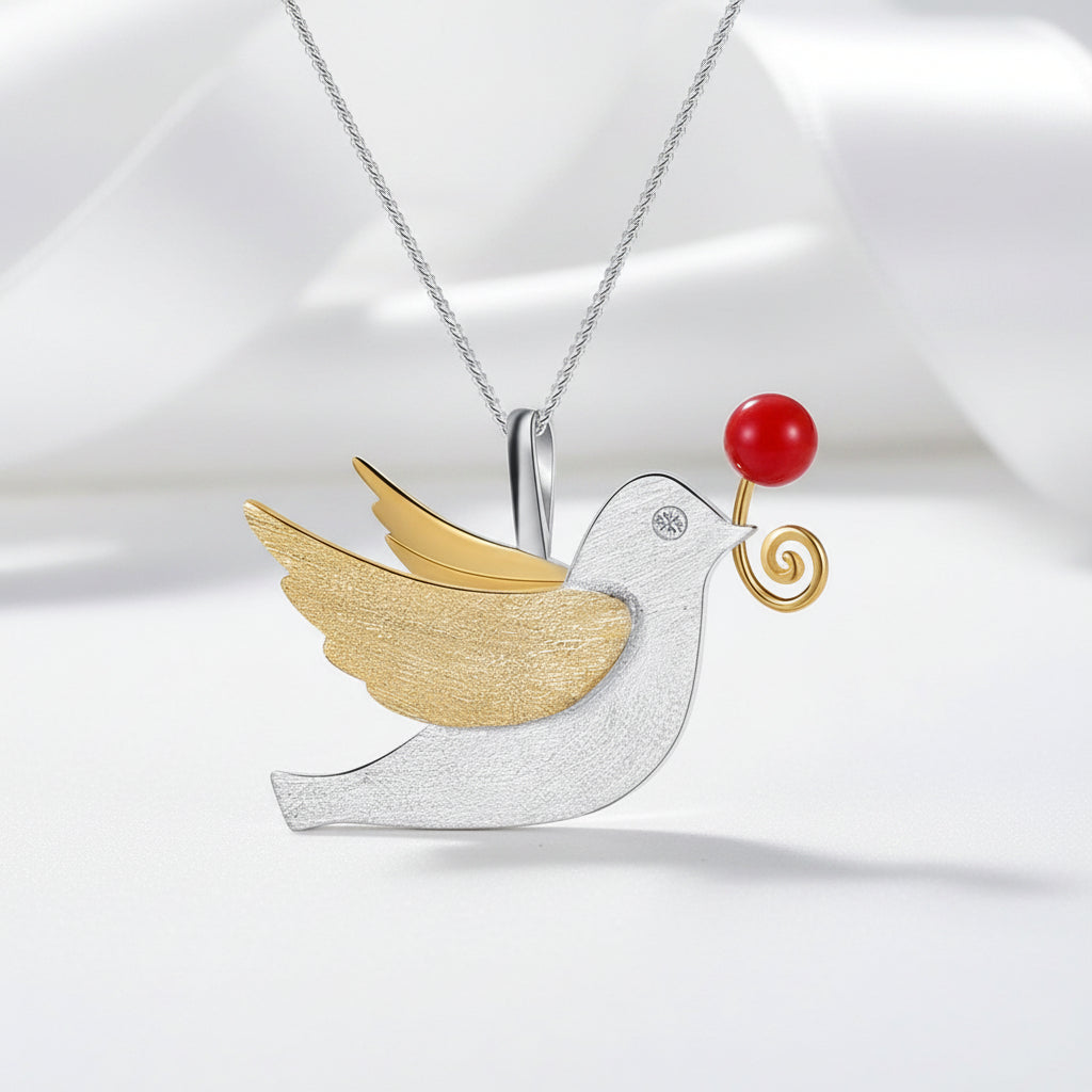 Flying Pigeon with Fruit Pendant-Black Diamonds New York