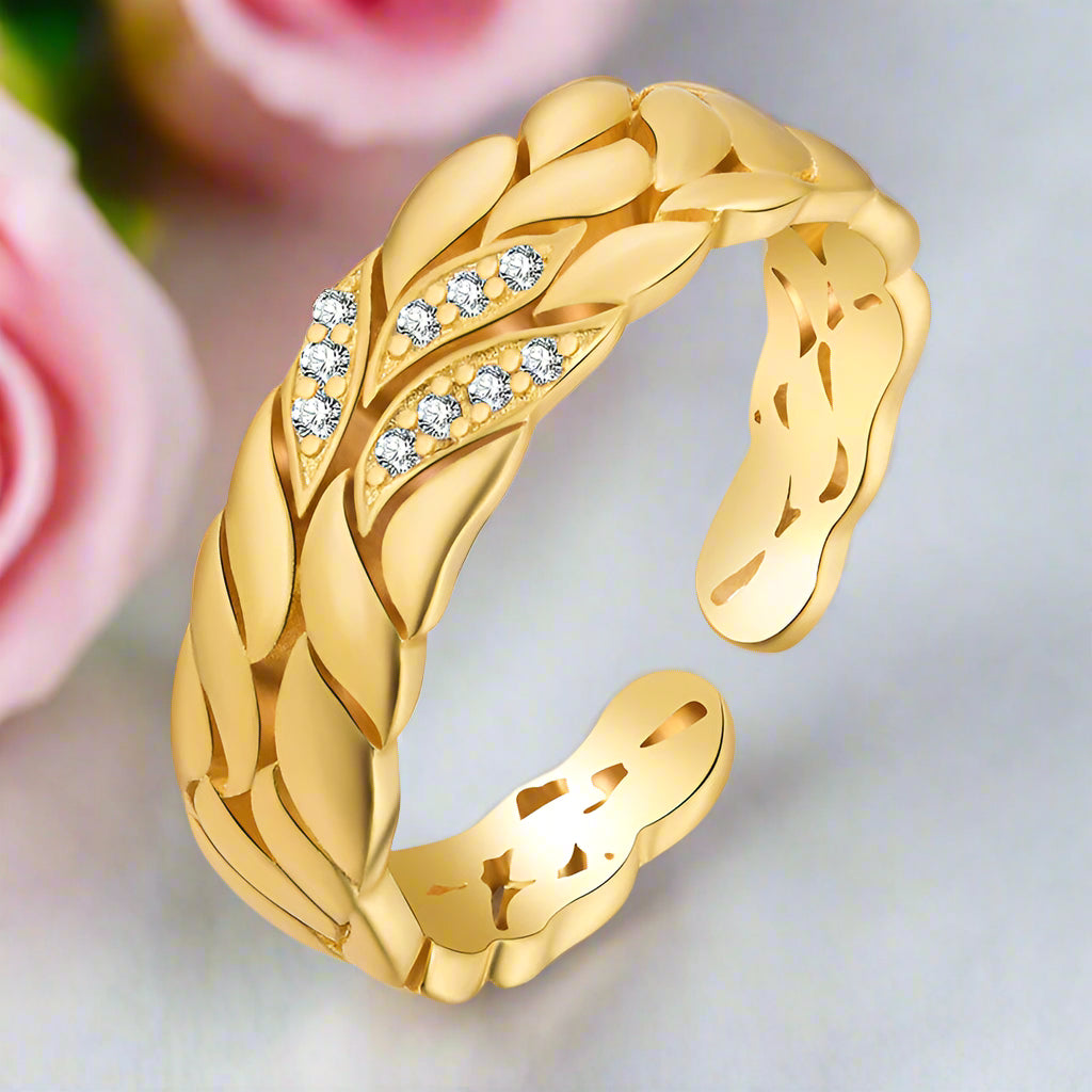 Aster Flower Petals Band-Black Diamonds New York