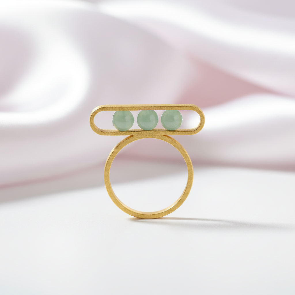 Elliptical Minimalist Ring-Black Diamonds New York