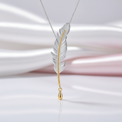 Vintage Long Goose Feather Necklace-Black Diamonds New York