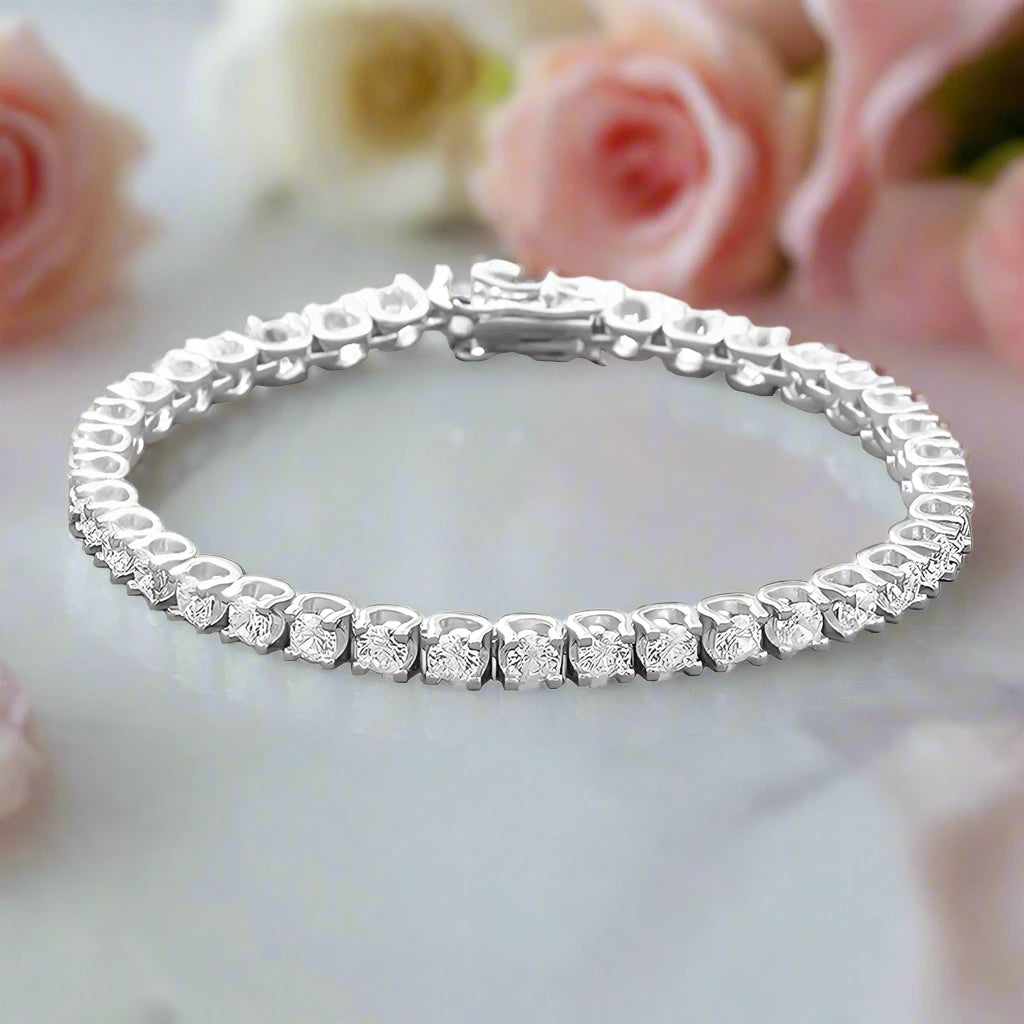 3.5mm Diamond Horn Tennis Bracelet-Black Diamonds New York