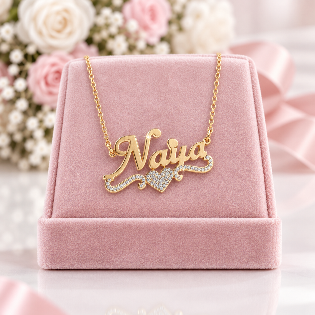 Full of Love Custom Name Diamond Option Necklace-Black Diamonds New York