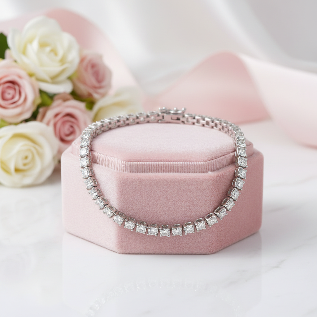 3.5mm Diamond Option Horn Tennis Bracelet-Black Diamonds New York