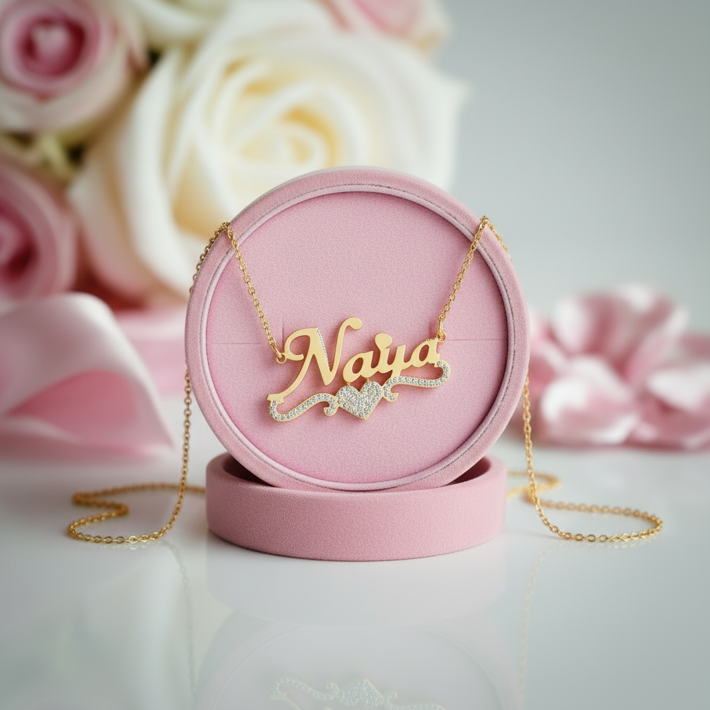 Full of Love Custom Name Diamond Option Necklace-Black Diamonds New York