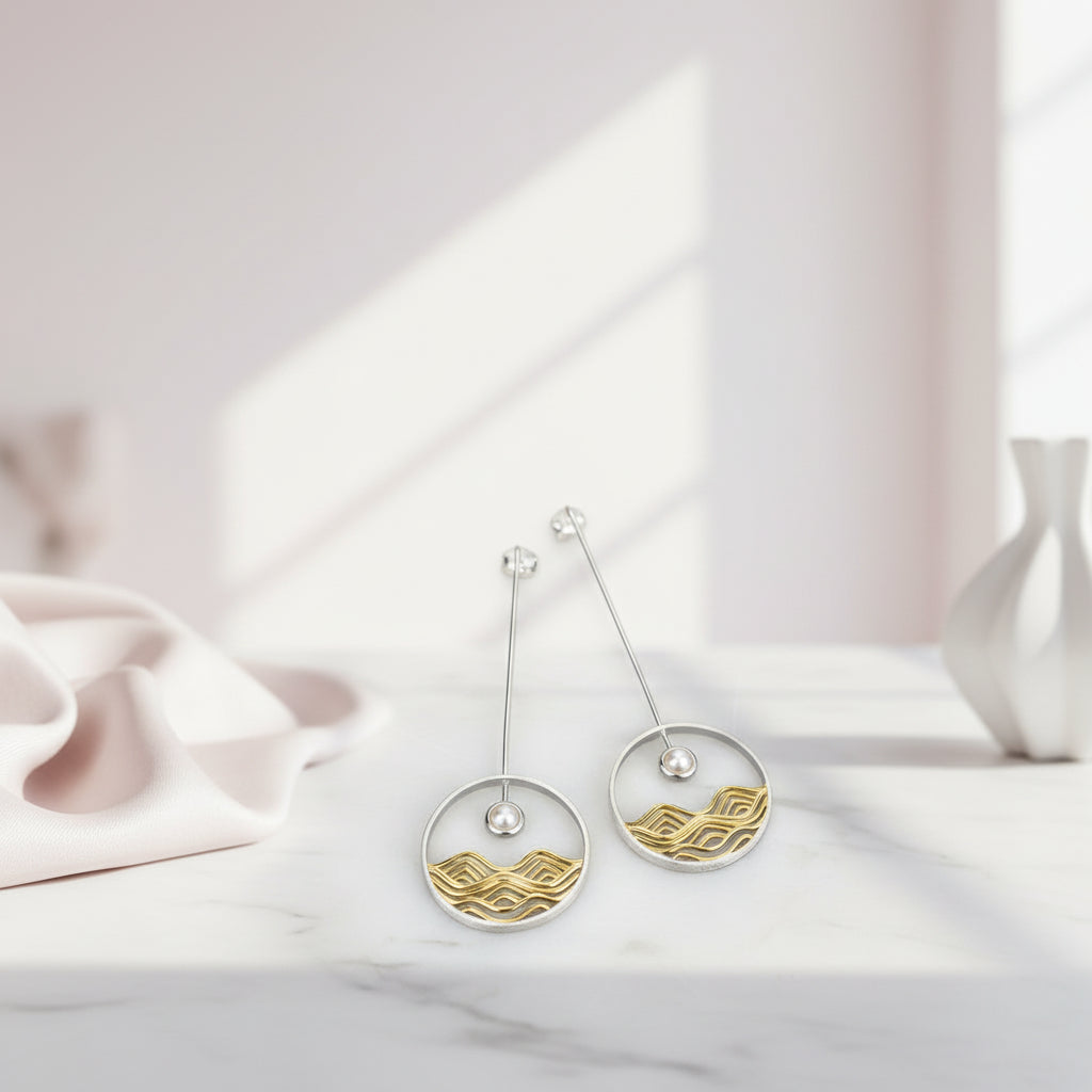The Moonlight Dangle Earrings-Black Diamonds New York