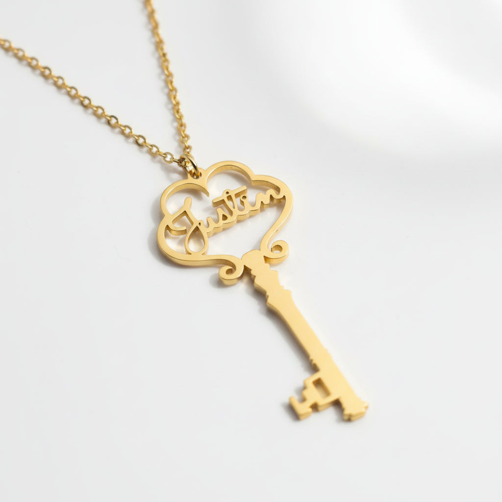 Custom Key Name Necklace-Black Diamonds New York