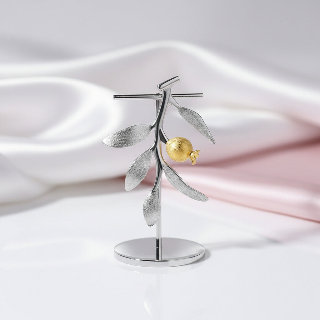 Pomegranate Fruits & Leaves Pendant-Black Diamonds New York