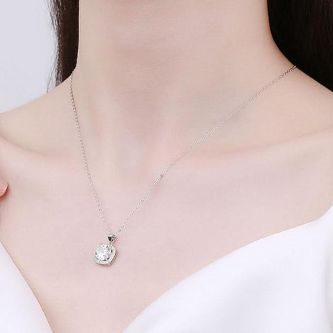 Inlaid 5.0 Ct Diamond Square Pendant Necklace-Black Diamonds New York