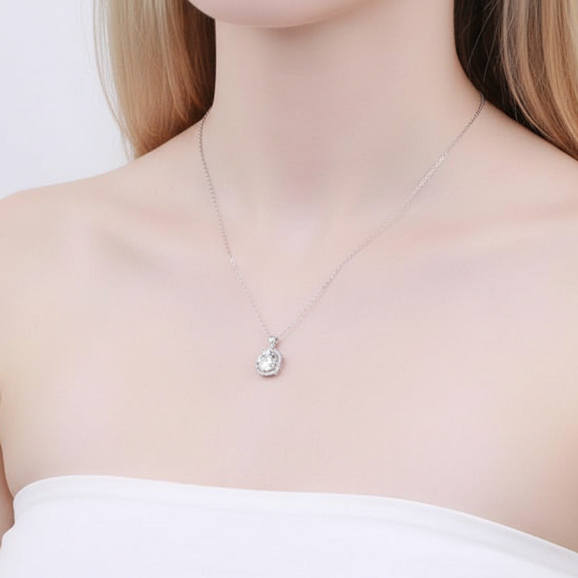 Inlaid 5.0 Ct Diamond Square Pendant Necklace-Black Diamonds New York