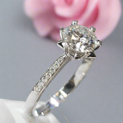 1.0 Ct Round Cut Diamond Snowflake Engagement Ring-Black Diamonds New York