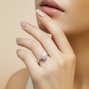 1.0 Ct 6.5mm Round Cut Diamond Snowflake Engagement Ring-Black Diamonds New York