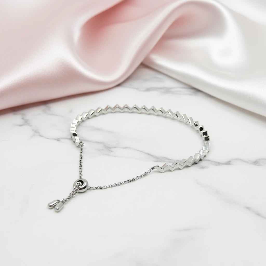 Diamond Option Z-shaped Bracelet-Black Diamonds New York