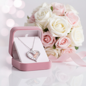 Custom Heart Necklace with Clear Diamond Paved Pendant-Black Diamonds New York