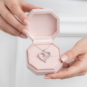 Custom Heart Necklace with Clear Diamond Paved Pendant-Black Diamonds New York